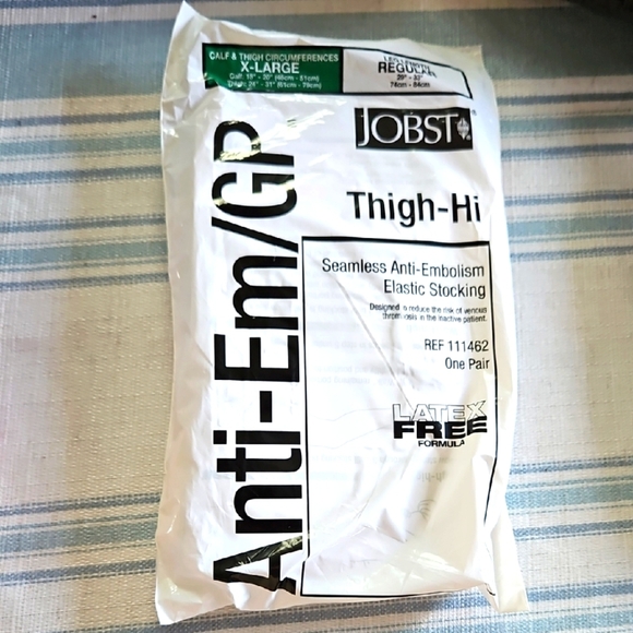 Jobst NWT White Thigh-Hi Seamless Anti-Embolism Elastic Stockings Sz. XL - Picture 1 of 6